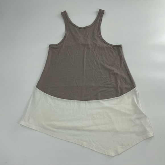 LOLE Colorblock Grey and White Asymetric Hem Tank Top NWOT - Picture 3 of 11